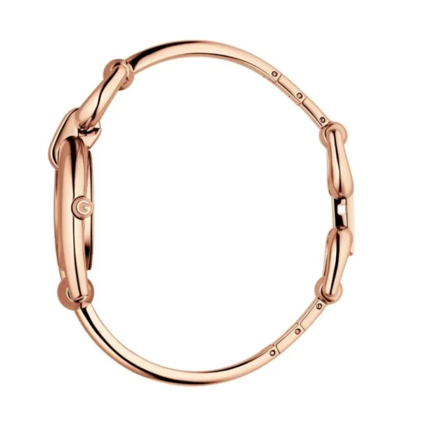 gucci-ya139508_2 Gucci Horsebit Collection Diamonds Mother of Pearl Dial Rose Gold Steel Strap Watch For Women - YA139508