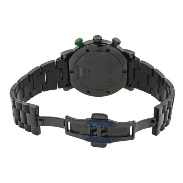 Gucci G Chrono Black Dial Black Steel Strap Watch For Men - YA101331