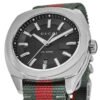 Gucci GG2570 Quartz Black Dial Green & Red Nylon Strap Watch For Men - YA142305