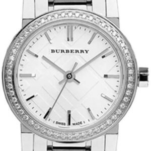 Burberry The City Diamonds Silver Dial Silver Steel Strap Watch for Women - BU9220