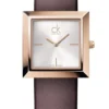 Calvin Klein Mark White Dial Brown Leather Strap Watch for Women - K3R236G6