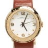 Marc Jacobs Amy White Dial Brown Leather Strap Watch for Women - MBM8574