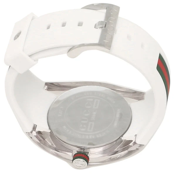 Gucci Sync XXL White Dial White Rubber Strap Watch For Men - YA137102
