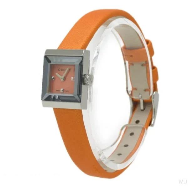 i-img700x700-1648274726kniykg115992-573204 Gucci G-Frame Square Mother of Pearl Orange Dial Orange Leather Strap Watch For Women - YA128532