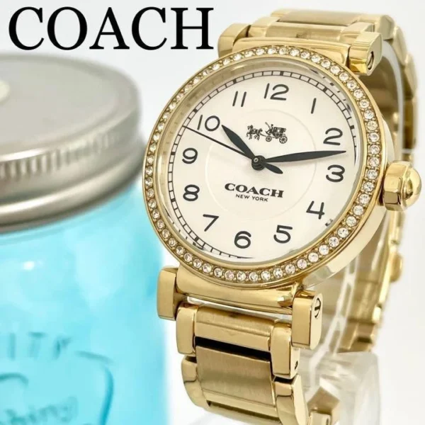 i-img720x720-1658451620fnm8vf11645_3152a45b-28e4-482b-88c5-cbec1b8cc057 Coach Madison White Dial Gold Steel Strap Watch for Women - 14502397