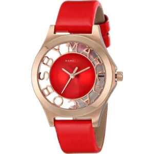 ii2_7018ac0b-e5ad-4a27-9ef9-d15dacd393a9 Marc Jacobs Henry Skeleton Red Dial Red Leather Strap Watch for Women - MBM1338