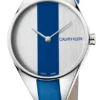 image_156071_19_v1 Calvin Klein Rebel Blue Silver Dial Blue Leather Strap Watch for Women - K8P231V6