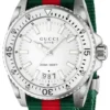 Gucci Dive White Dial Red & Green Nylon Strap Watch For Men - YA136207