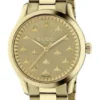 Gucci G Timeless 18K Gold Dial Gold Steel Strap Watch for Women - YA1265036