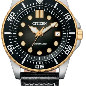 imgi_128_0-494377-60d6323b6d277df4a29d1f6cb5bab91b Citizen Mechanical Automatic Black Dial Black Leather Strap Watch for Men - NJ0176-10E