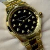 Gucci G Timeless 18K Gold Black Dial Gold Steel Strap Watch for Women - YA1265037