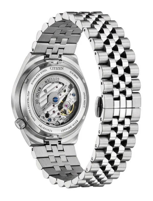 Citizen Tsuyosa 60 Automatic Black Dial Silver Steel Strap Watch for Men - NK0020-55E
