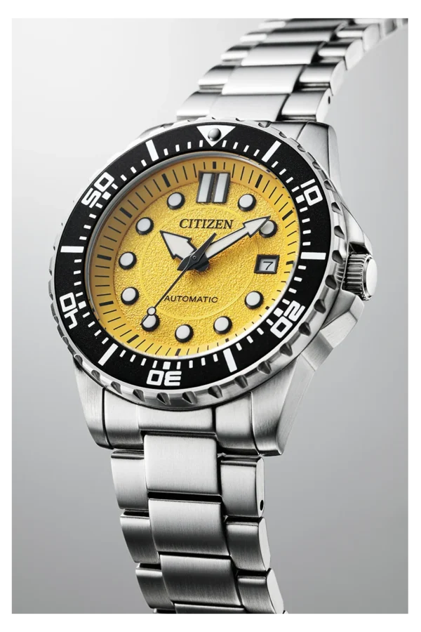 imgi_143_0-468851-a33206371e73d20b7b58356d81b610b1 Citizen Mechanical Automatic Yellow Dial Silver Steel Strap Watch for Men - NJ0170-83Z
