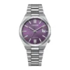 Citizen Tsuyosa Automatic Purple Dial Silver Steel Strap Watch for Men - NJ0200-50W