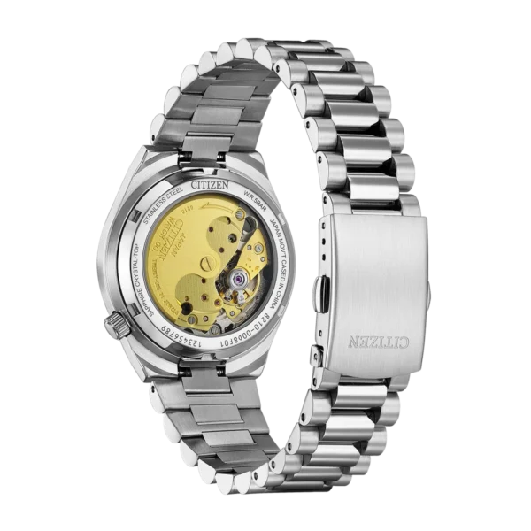 Citizen Tsuyosa Automatic Purple Dial Silver Steel Strap Watch for Men - NJ0200-50W