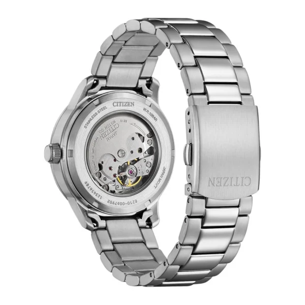 imgi_162_NJ0191_1 Citizen Mechanical Automatic White Dial Silver Steel Strap Watch for Men - NJ0191-83A