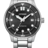 imgi_168_92242_nj0191-83e-1_4eeafff1-6a59-46fa-943e-7835c4dbd9b3 Citizen Mechanical Automatic Black Dial Silver Steel Strap Watch for Men - NJ0191-83E