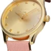 Gucci G Timeless Gold Dial Pink Leather Strap Watch for Women - YA1265041