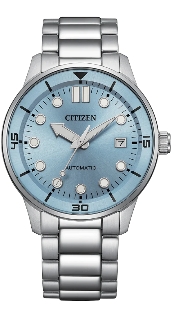 imgi_175_0-512877-0933cdc53353ff1f5d32bfaed258aeb7 Citizen Mechanical Automatic Light Blue Dial Silver Steel Strap Watch for Men - NJ0191-83L