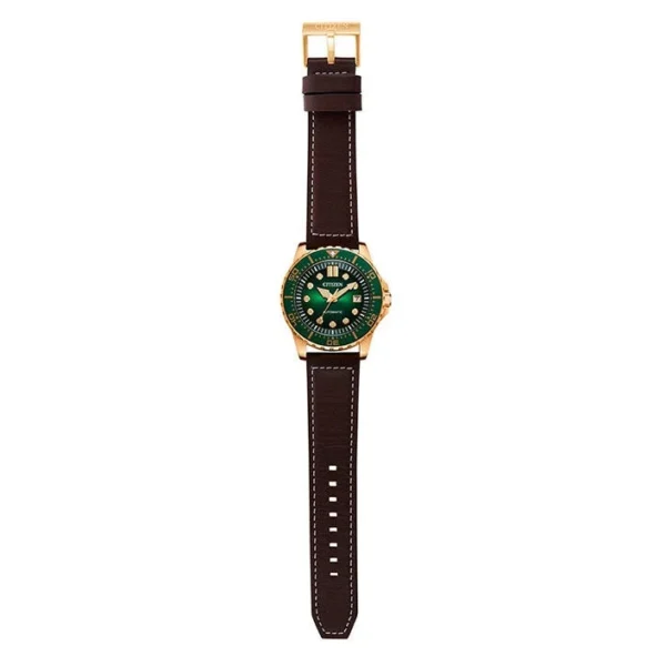 imgi_178_NJ0173-18X_4 Citizen Mechanical Automatic Green Dial Brown Leather Strap Watch for Men - NJ0173-18X