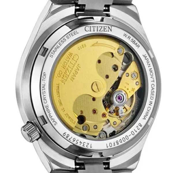 Citizen Tsuyosa Automatic Purple Dial Silver Steel Strap Watch for Men - NJ0200-50W