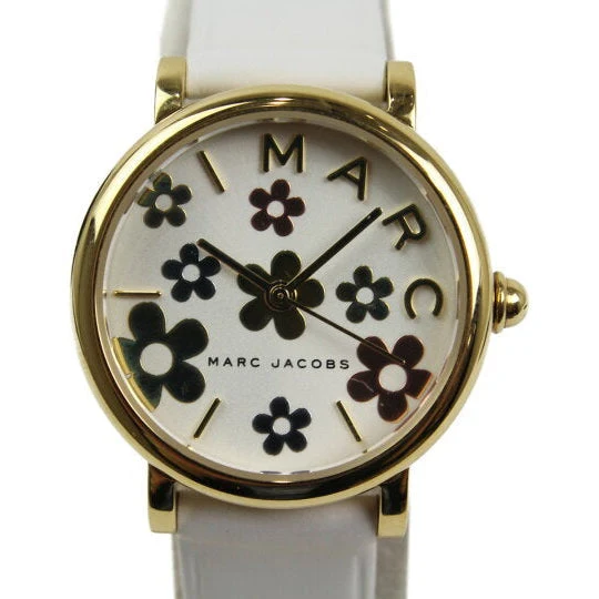 Marc Jacobs Roxy White Dial White Leather Strap Watch for Women - MJ1607