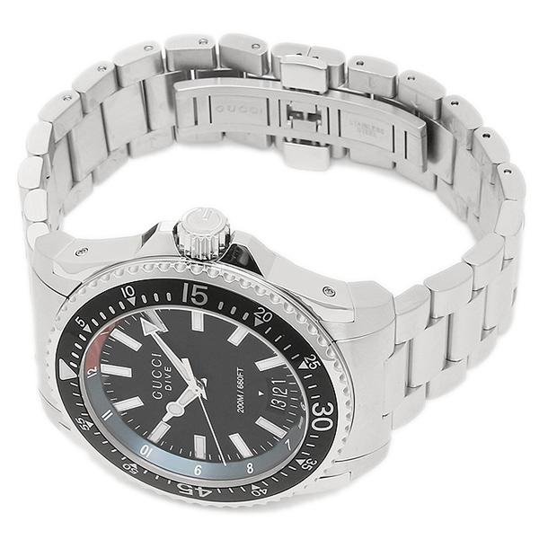 jp_i_n_5e6ec5d2-63d0-4310-822e-571f44c05912 Gucci Dive Quartz Black Dial Silver Steel Strap Watch For Men - YA136212