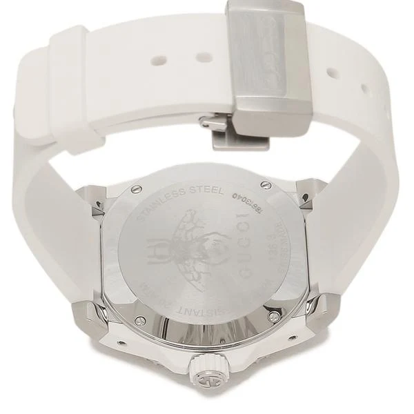 Gucci Dive Quartz White Dial White Rubber Strap Watch For Men - YA136337