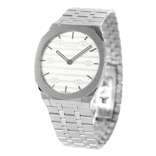 jp_i_n_a698a1c7-2533-43e6-8315-deb0166971f6 Gucci 25H Quartz Silver Dial Silver Steel Strap Unisex Watch - YA163407