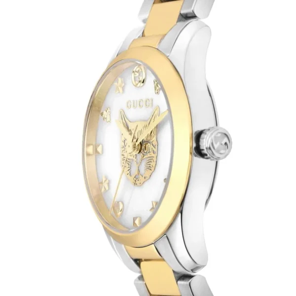 jpg_babathe_ec156866-1aa9-4ec0-a0ae-4923a36e4626 Gucci G Timeless Quartz Mother of Pearl Dial Two Tone Steel Strap Watch For Women - YA1265012