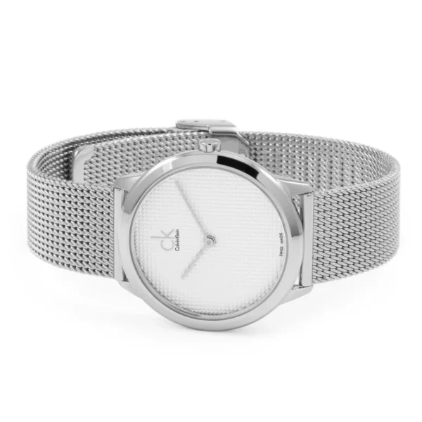 k3m2212y-1-1464186788-6980 Calvin Klein Minimal White Dial Silver Mesh Bracelet Watch for Women - K3M2212Y
