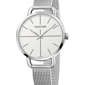 Calvin Klein Even White Dial Silver Mesh Bracelet Watch for Women - K7B23126