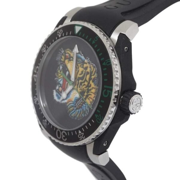 luxury-men-gucci-new-watches-p377212-009-610431 Gucci Dive Tiger Black Dial Black Rubber Strap Watch For Men - YA136318