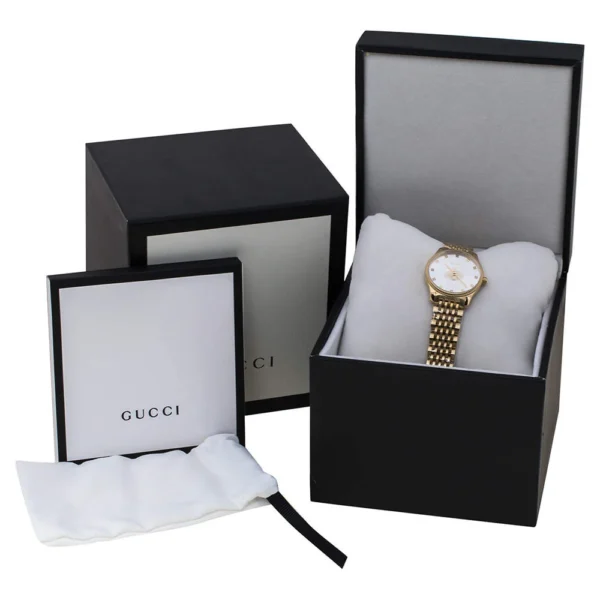 luxury-women-gucci-new-watches-p354110-005 Gucci G Timeless Mother of Pearl Dial Gold Steel Strap Watch For Women - YA1265021