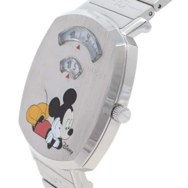 luxury-women-gucci-new-watches-p405908-007 Gucci Grip x Disney Quartz Silver Dial Silver Steel Strap Unisex Watch - YA157419