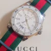 Gucci Dive White Dial Red & Green Nylon Strap Watch For Men - YA136207