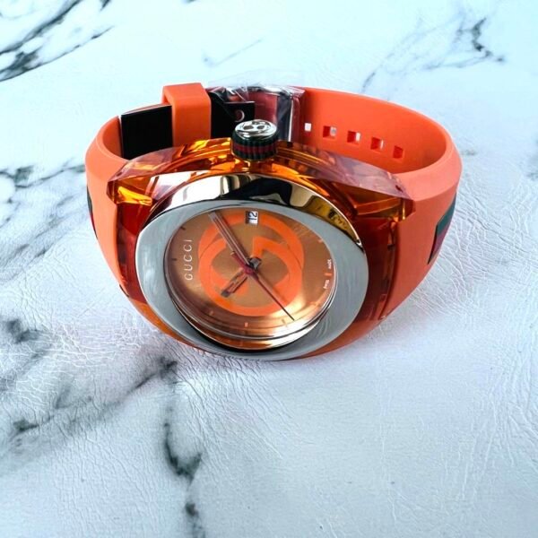 m88899669584_8_affcc1f0-bd17-45e7-bc56-8a66f82b97bb Gucci Sync XXL Quartz Orange Dial Orange Rubber Strap Unisex Watch - YA137108