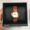 Marc Jacobs Amy White Dial Brown Leather Strap Watch for Women - MBM8574