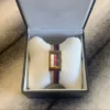 m_6275e5d5cf7b27bc062b1753-859941 Gucci G-Frame Mother of Pearl Dial White Blue Red Nylon Strap Watch For Women - YA147405