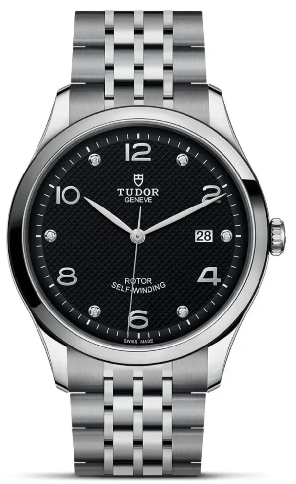malalan-tudor-1926-watch-M91650-0004-IMG1 Tudor 1926 Automatic Diamonds Black Dial Silver Steel Strap Watch for Men - M91650-0004