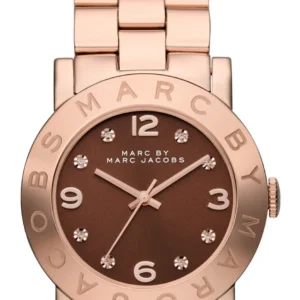 marc-by-marc-jacobs-MBM3167-696948 Marc Jacobs Amy Brown Dial Rose Gold Steel Strap Watch for Women - MBM3167