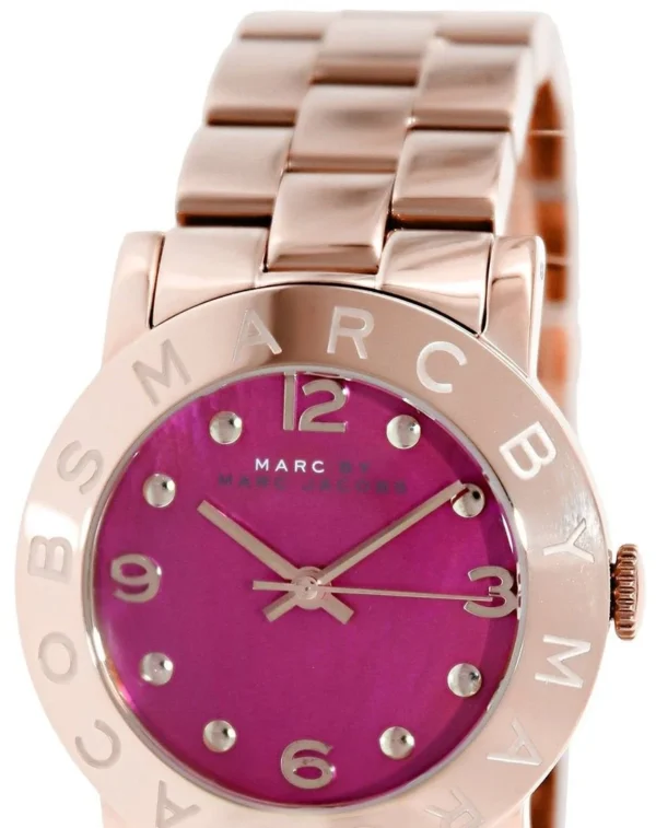 marc-by-marc-jacobs-MBM8625-163123 Marc Jacobs Amy Pink Dial Rose Gold Steel Strap Dial Watch for Women - MBM8625