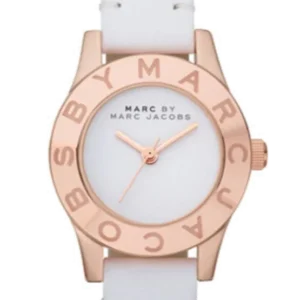 Marc Jacobs Mini Blade White Dial White Leather Strap Watch for Women - MBM1207