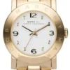 Marc Jacobs Amy White Dial Gold Steel Strap Watch for Women - MBM3056