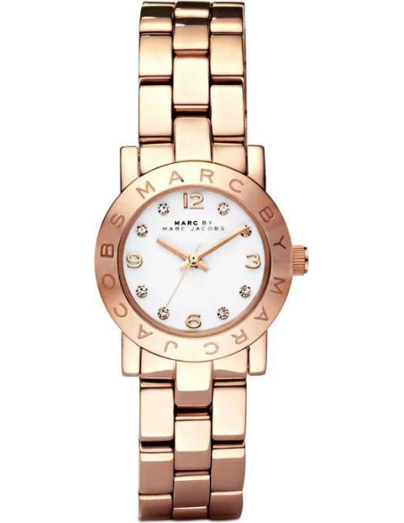 marc-jacobs-mbm3078-womens-watchbracelet-color-gold-pink-movement-quartz-waterproofing-30-m-dial-col Marc Jacobs Mini Amy White Dial Rose Gold Steel Strap Watch for Women - MBM3078