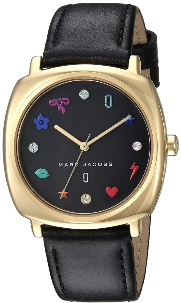 marc-jacobs-mj1597-womens-watchbracelet-color-black-movement-quartz-waterproofing-50-m-dial-color-bl_c0563490-6d8d-431f-914d-a57343e43ad3 Marc Jacobs Mandy Black Dial Black Leather Strap Watch for Women - MJ1597