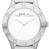 Marc Jacobs Blade White Dial White Leather Strap Watch for Women - MBM1200