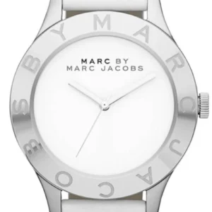 Marc Jacobs Blade White Dial White Leather Strap Watch for Women - MBM1200