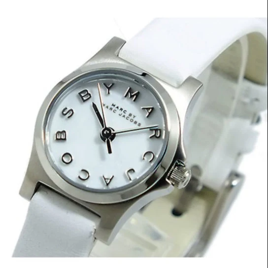 mbm1234-1 Marc Jacobs Henry Dinky White Dial White Leather Strap Watch for Women - MBM1234