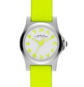 mbm1235_85c6220b-e72c-49c7-b8ae-62ebf75ac2ab Marc Jacobs Henry White Dial Neon Yellow Rubber Strap Watch for Women - MBM1235